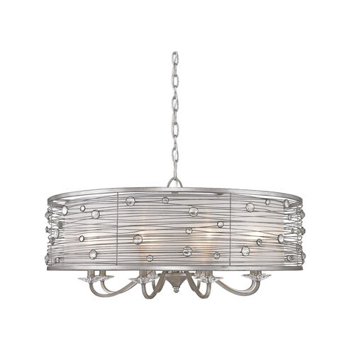 Joia 8 Light 34 inch Peruvian Silver Chandelier Ceiling Light, Large