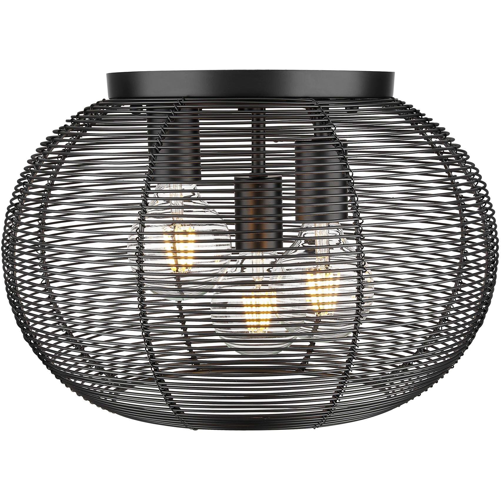 Calypso 3 Light 15 inch Matte Black Flush Mount Ceiling Light