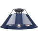 Yep Orwell 3 Light 18.75 inch Matte Black Flush Mount Ceiling Light in Navy