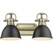 Yep Duncan Vanity Wall Light in Aged Brass, Matte Black