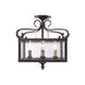 Valencia 4 Light 14 inch Fired Bronze Semi-flush Ceiling Light, Convertible