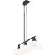Duncan 3 Light 40 inch Rubbed Bronze Linear Pendant Ceiling Light in Matte White