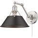 Yep Orwell 1 Light 10 inch Pewter Swing Arm Wall Lamp Wall Light in Rubbed Bronze, Adjustable