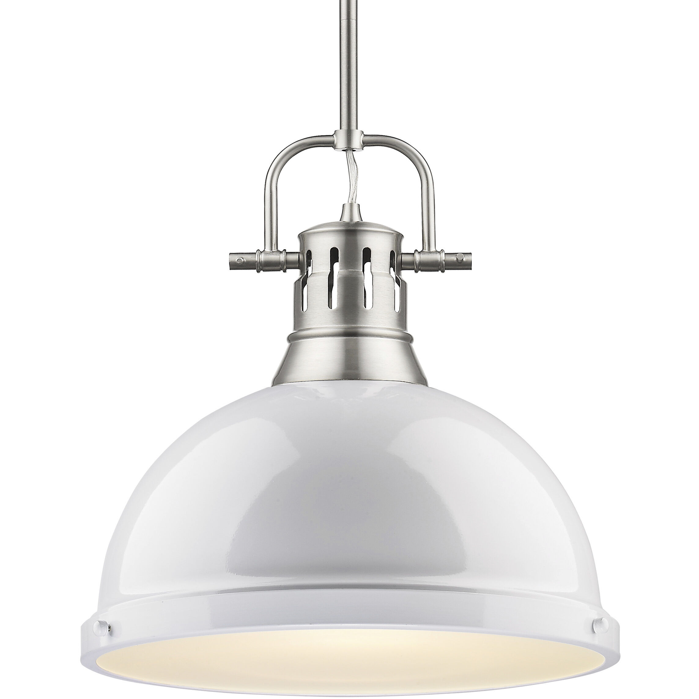 Yep Duncan 1 Light 14 inch Pewter Pendant Ceiling Light in White, Large