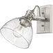 Yep Hines Vanity Wall Light in Pewter, Seeded Glass