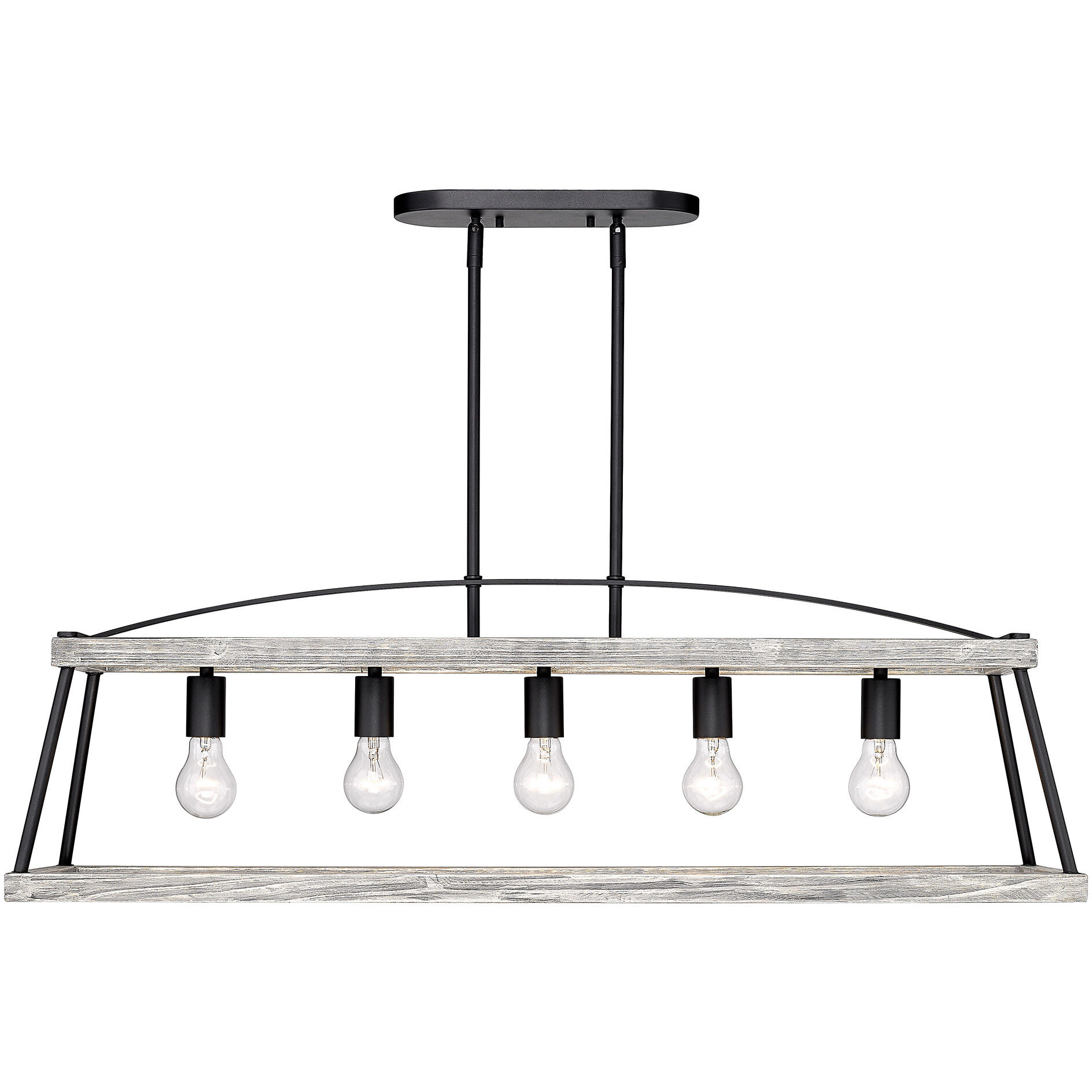 Teagan Island Light Ceiling Light in Gray Harbor Wood Accents