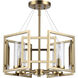 Marco 4 Light 16 inch Brushed Champagne Brass Semi-Flush Mount Ceiling Light