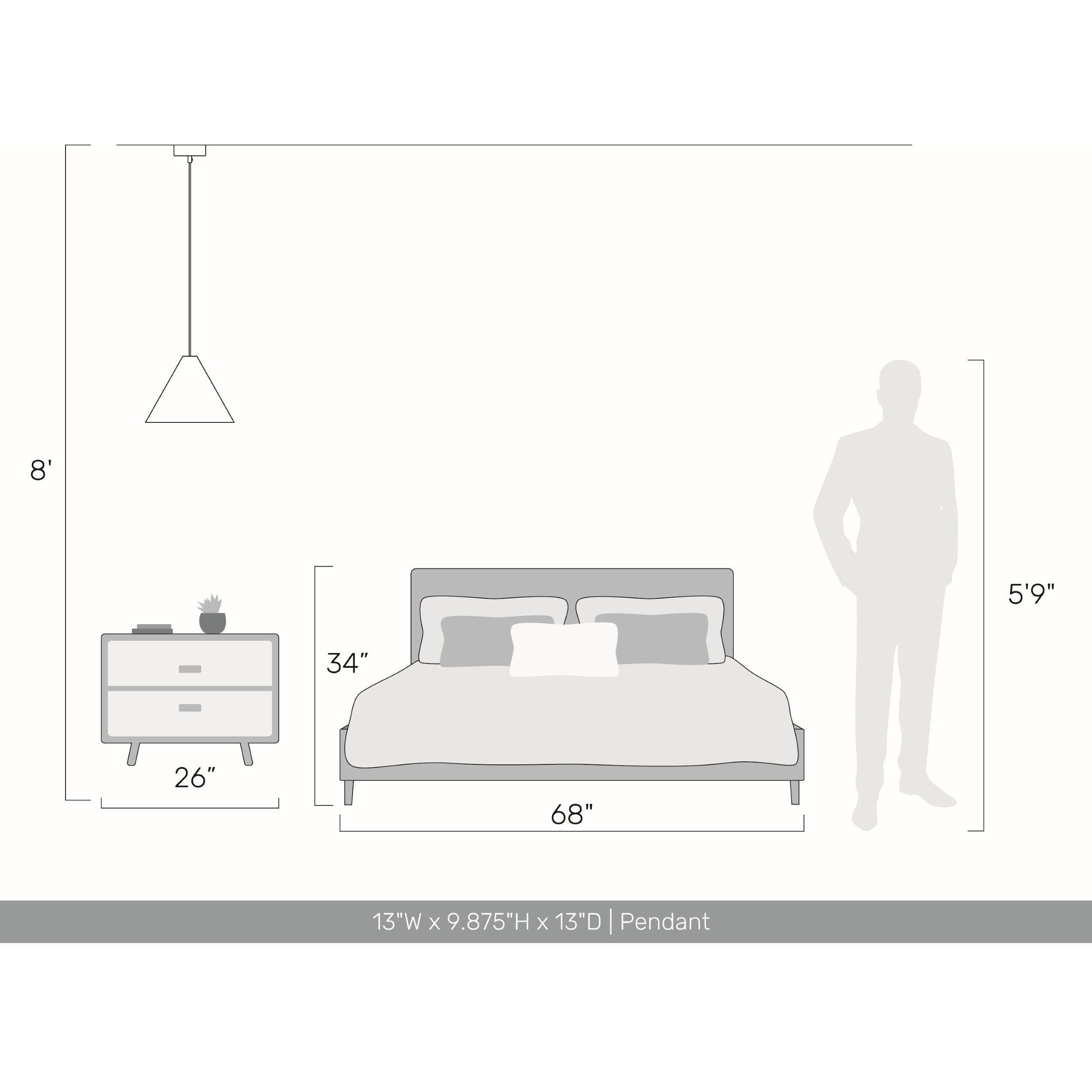 Conique Pendant Ceiling Light in Dark Walnut