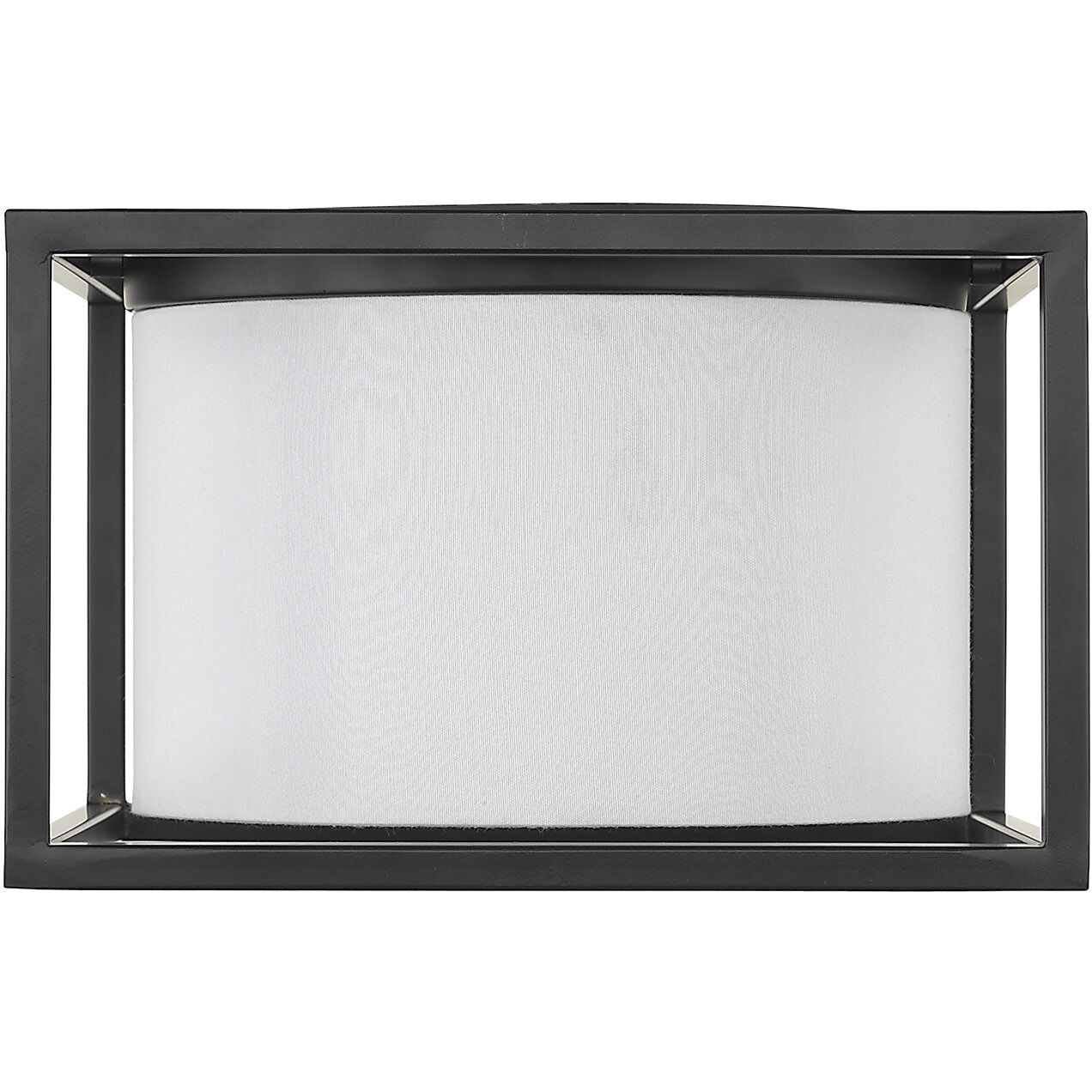 Manhattan 2 Light 12 inch Matte Black Flush Mount Ceiling Light, Damp