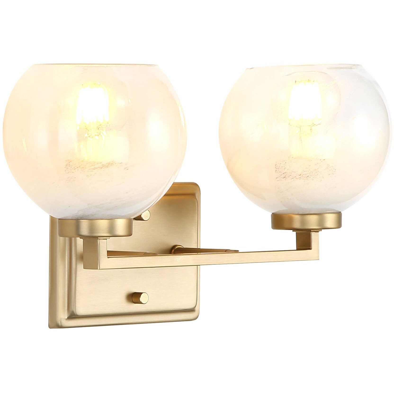 Yep Elliott Vanity Wall Light in Clear Glass, Brushed Champagne Brass