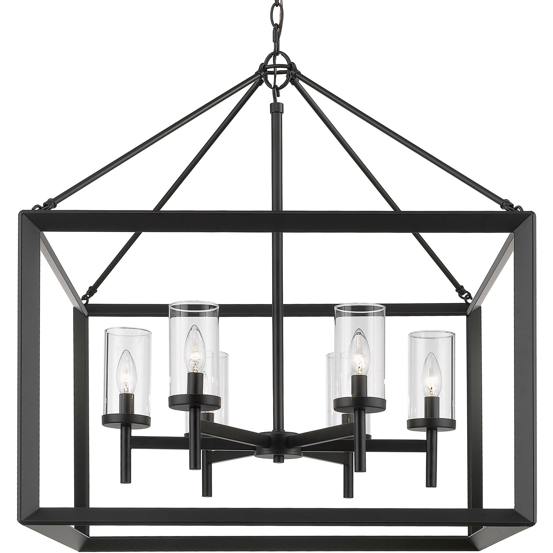Smyth 26.63 inch 60.00 watt Matte Black Chandelier Ceiling Light in Clear Glass