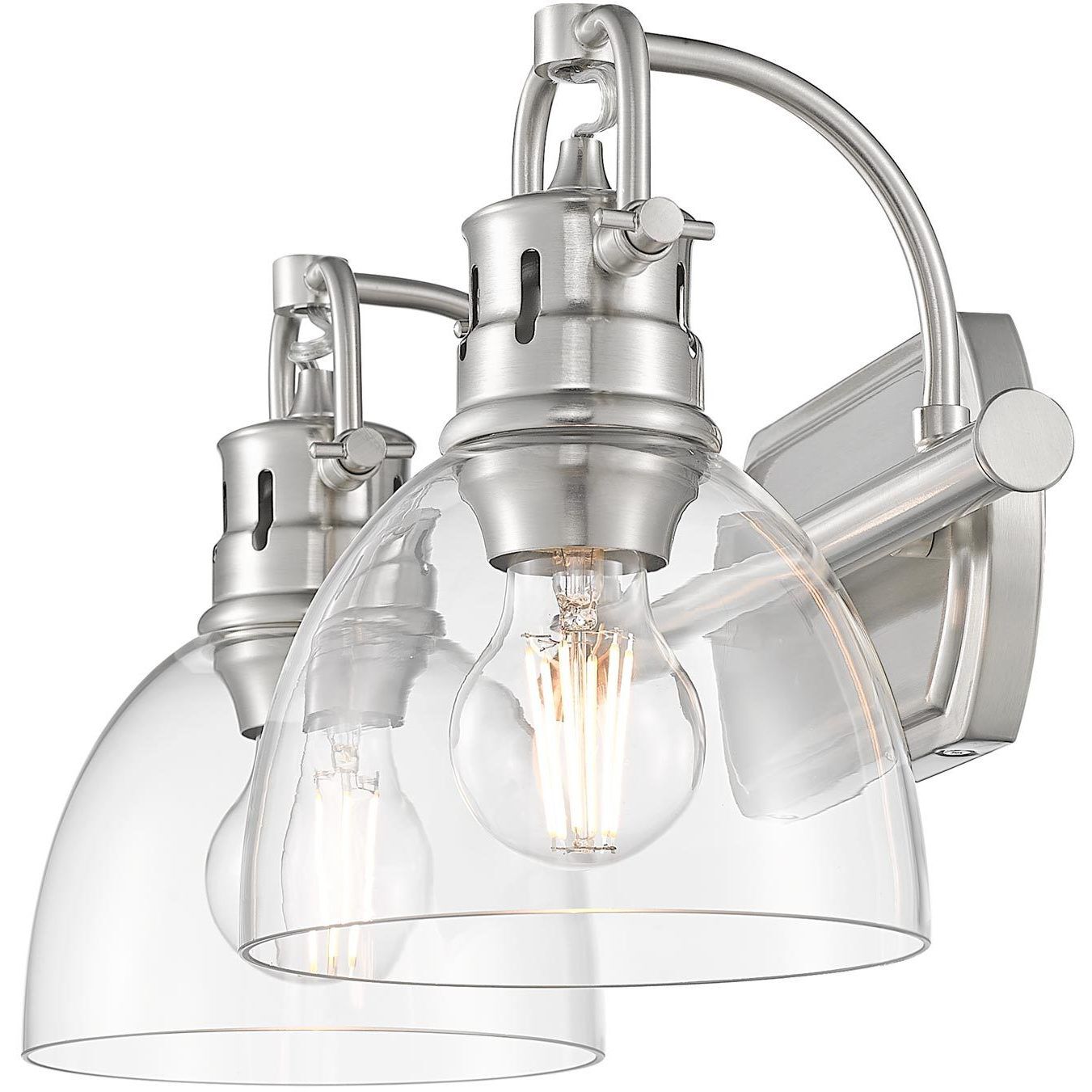 Yep Duncan Vanity Wall Light in Pewter, Clear Glass