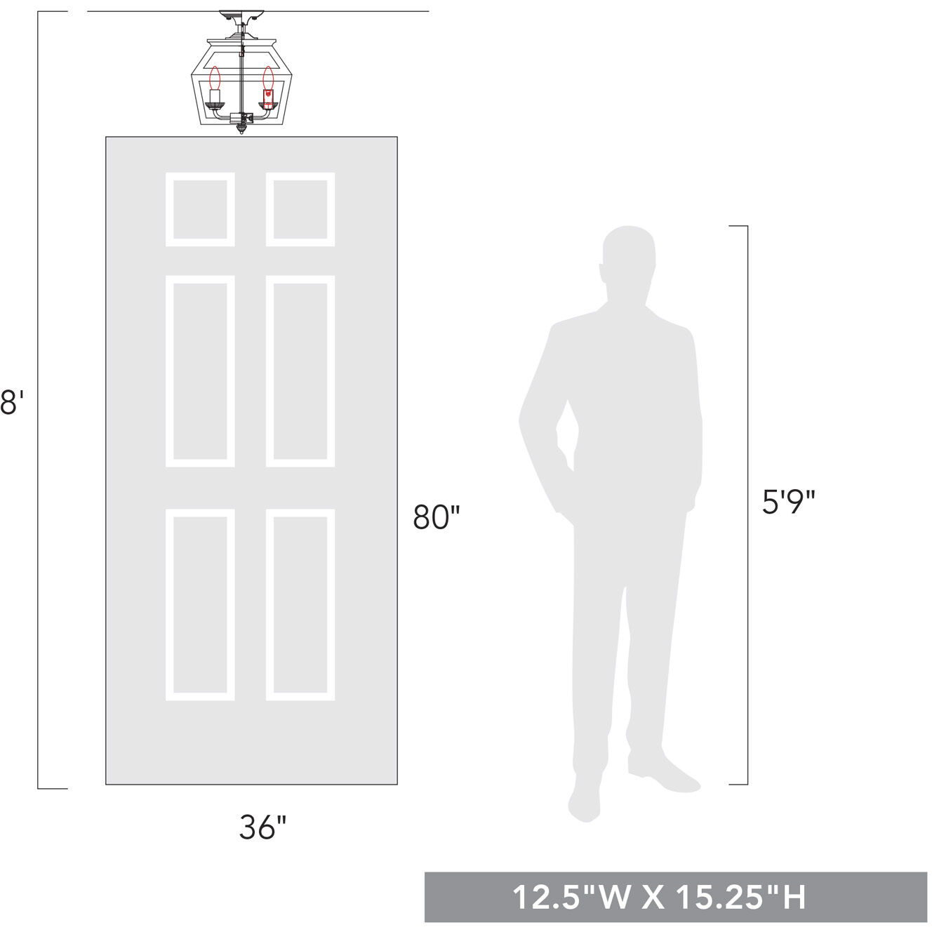 Haiden 3 Light 12.5 inch Burnished Chestnut Semi-Flush Mount Ceiling Light
