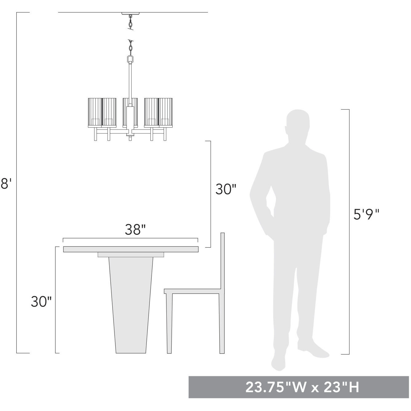 Winslett 23.75 inch 60.00 watt Matte Black Chandelier Ceiling Light