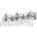 Yep Hines Vanity Wall Light in Chrome, Seeded Glass