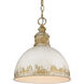 Alison 1 Light 12 inch Vintage Gold Pendant Ceiling Light in Antique Teal, Medium