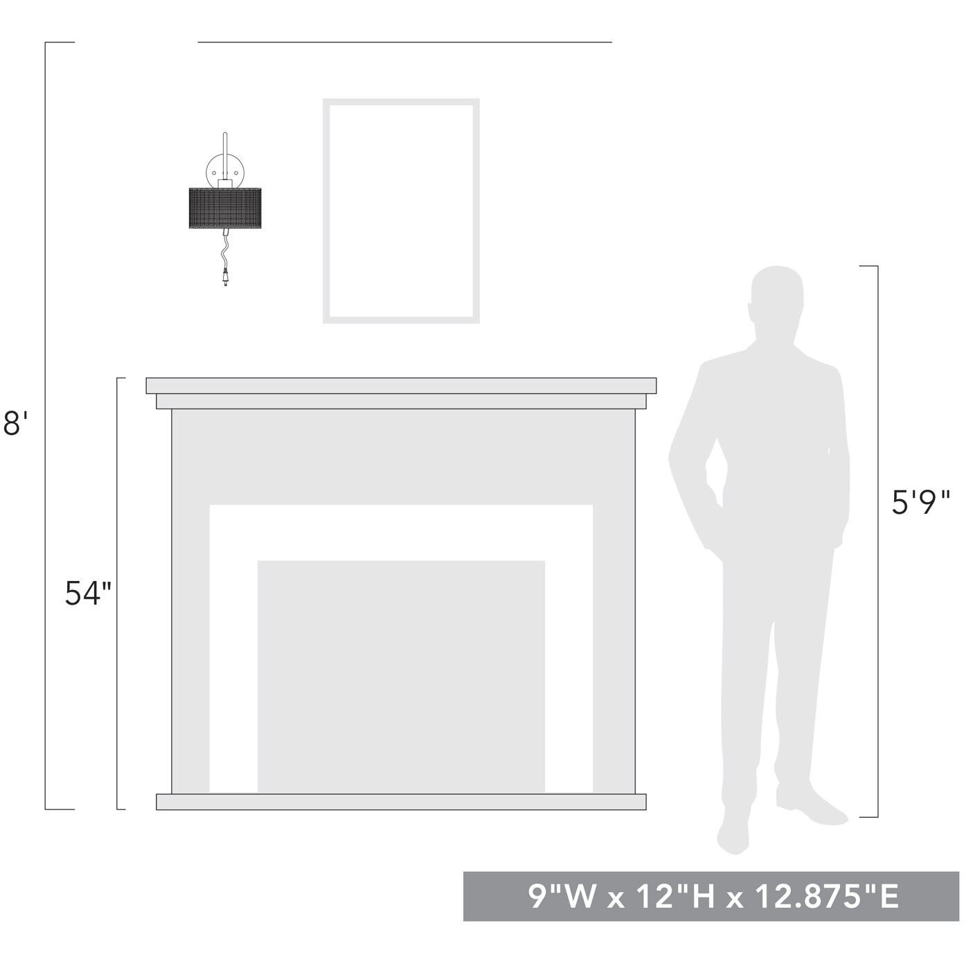 Erma 1 Light 9 inch Matte Black Wall Sconce Wall Light