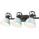 Duncan 3 Light 24.5 inch Rubbed Bronze Vanity Light Wall Light in Seafoam