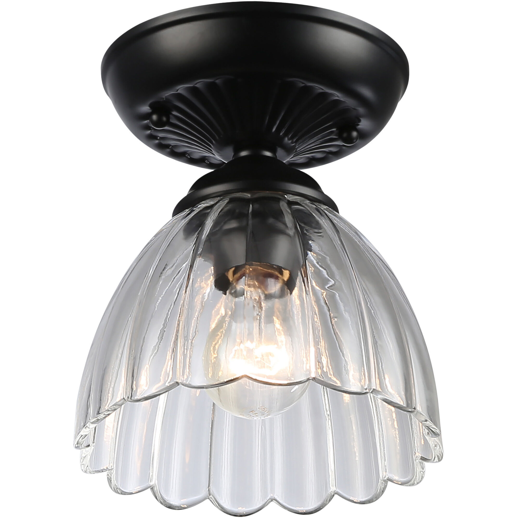 Audra 1 Light 6.88 inch Matte Black Semi-Flush Mount Ceiling Light