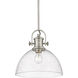 Hines 1 Light 14 inch Pewter Pendant Ceiling Light in Seeded Glass, Large