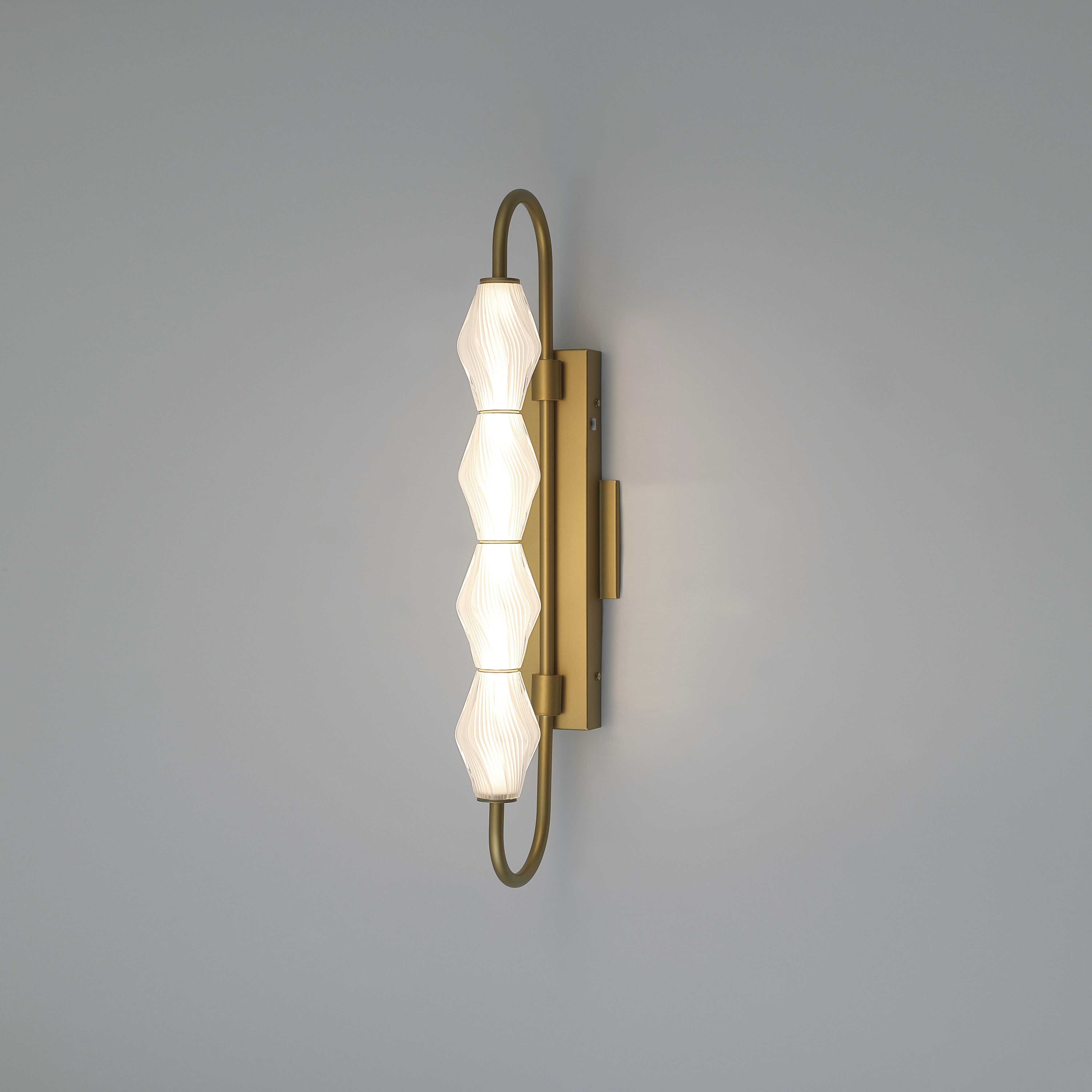 Geode 4 Light 27 inch Satin Brushed Gold Outdoor Wall Light