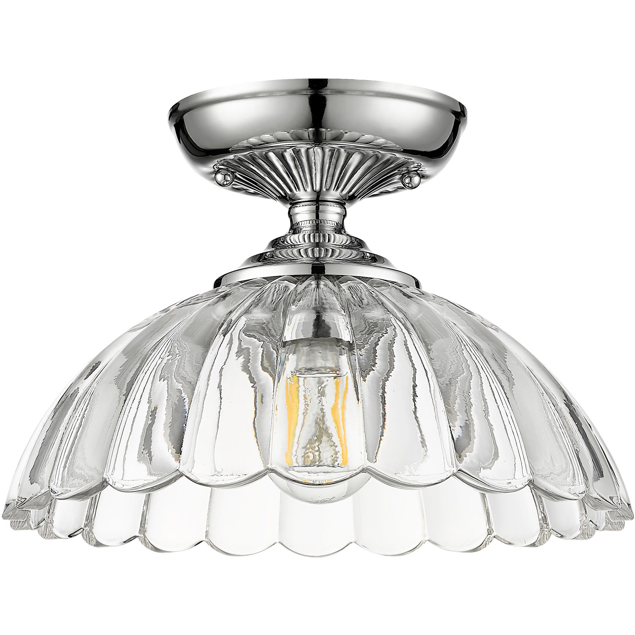 Audra 1 Light 11.75 inch Chrome Semi-Flush Mount Ceiling Light