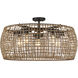 Piper 5 Light 27.5 inch Natural Black Outdoor Semi-Flush
