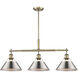 Orwell 3 Light 35.75 inch Aged Brass Kitchen Island Light Ceiling Light in Pewter