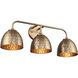Shepard 3 Light 24.63 inch Modern Brass Vanity Light Wall Light
