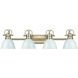 Yep Duncan Vanity Wall Light in Aged Brass, Seafoam
