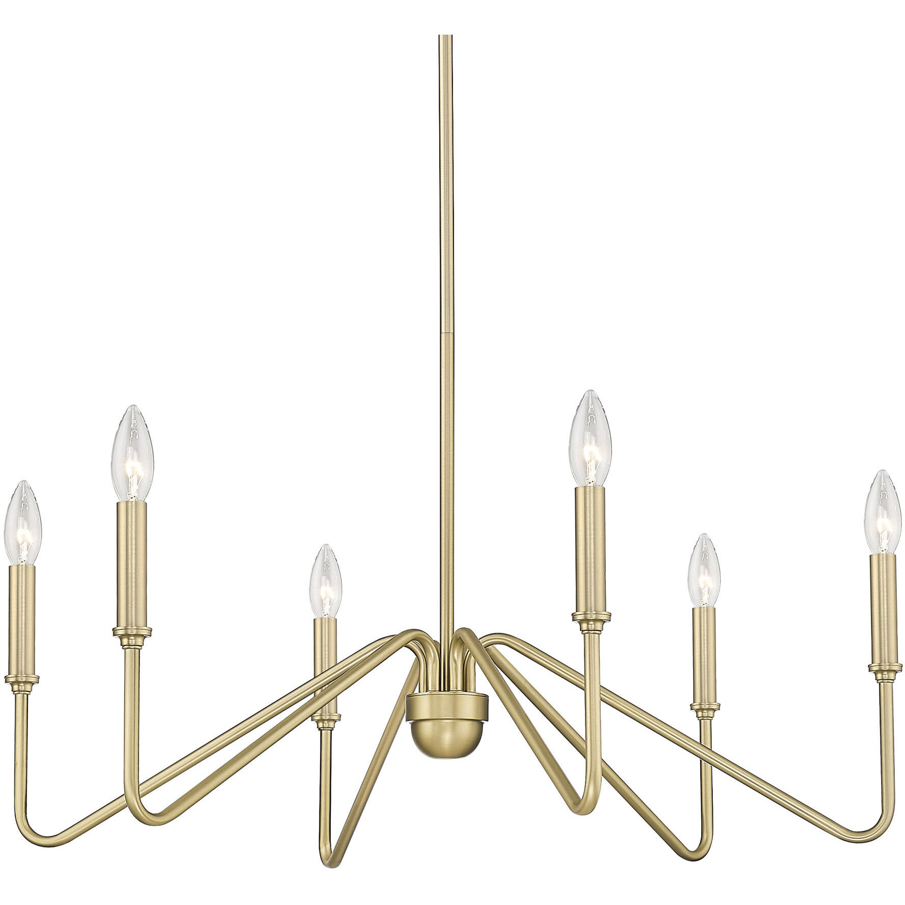 Yep Kennedy 29.75 inch 60.00 watt Brushed Champagne Brass Chandelier Ceiling Light in No Shade