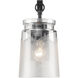Travers 1 Light 5.5 inch Matte Black Wall Sconce Wall Light in Clear Frosted Artisan, Damp