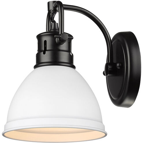 Duncan 1 Light 8 inch Matte Black Bath Vanity Wall Light in Matte White