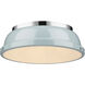 Yep Duncan 2 Light 14 inch Chrome Flush Mount Ceiling Light in Seafoam, Damp