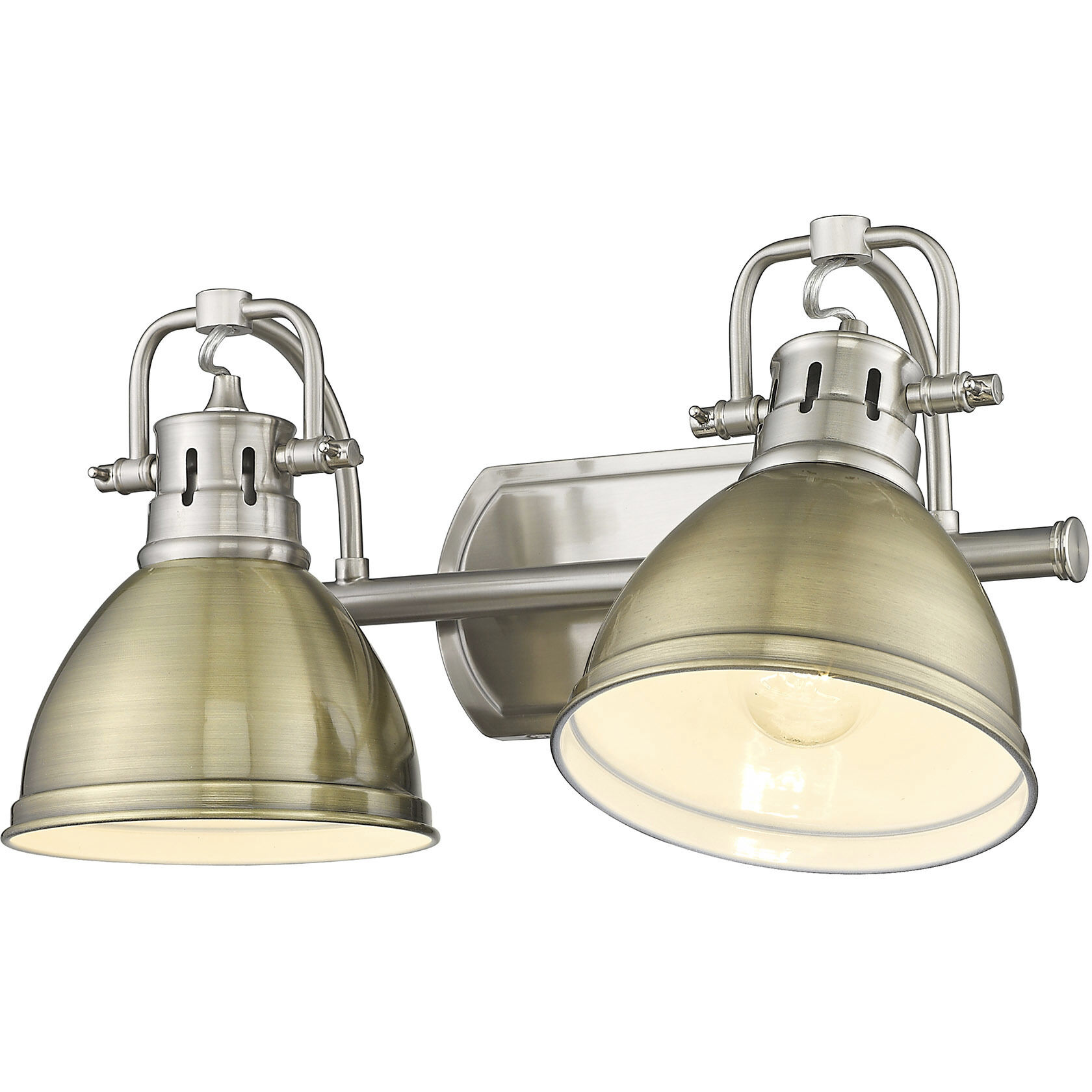Yep Duncan Vanity Wall Light in Pewter, Aged Brass