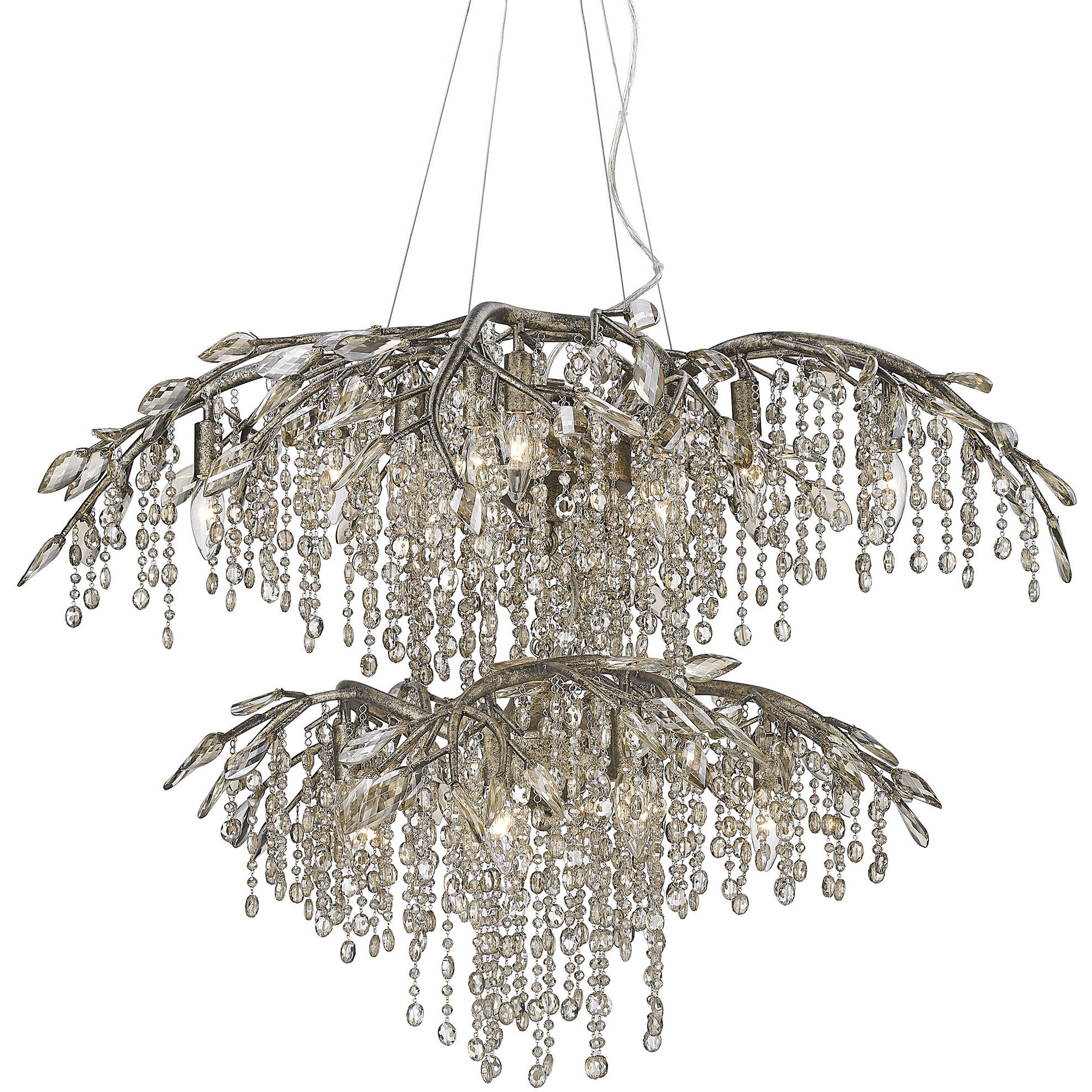 Autumn Twilight 40 inch 60.00 watt Mystic Gold Chandelier Ceiling Light, Large