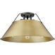 Yep Orwell 3 Light 18.75 inch Matte Black Flush Mount Ceiling Light in Brushed Champagne Brass