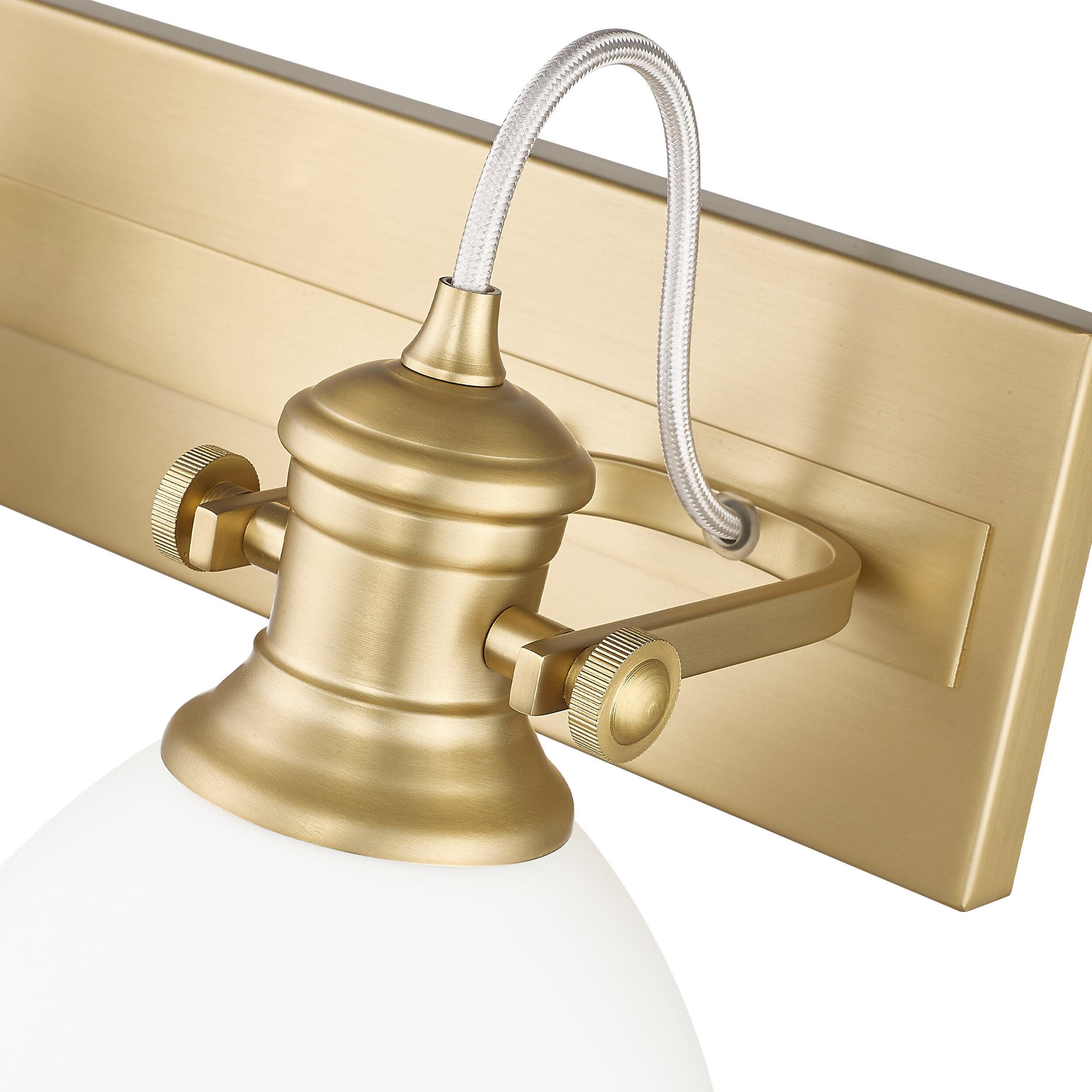 Yep Hines Vanity Wall Light in Opal Glass, Brushed Champagne Brass