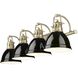 Duncan 4 Light 33.5 inch Aged Brass Bath Vanity Light Wall Light in Black