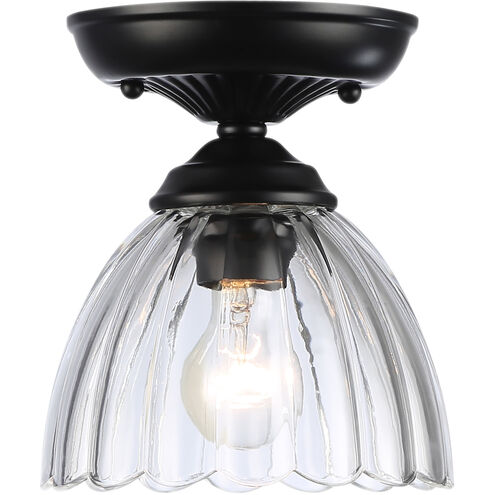 Audra 1 Light 6.88 inch Matte Black Semi-Flush Ceiling Light