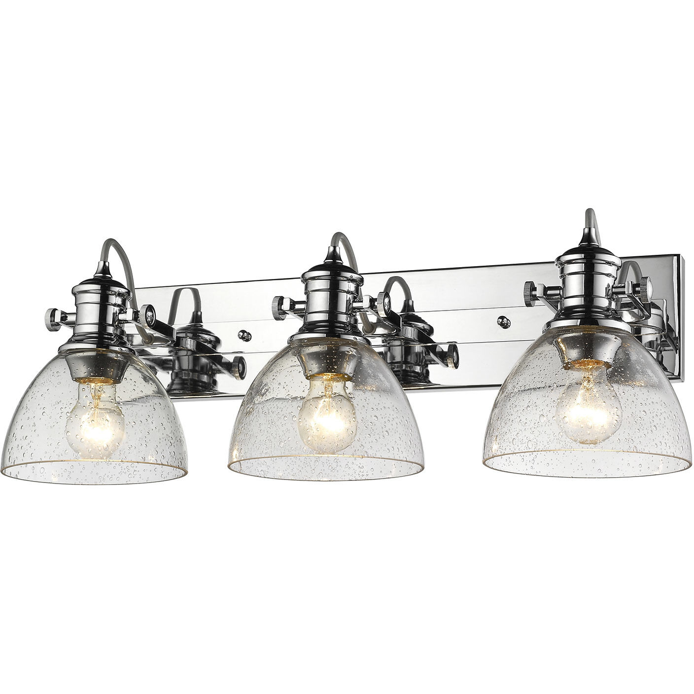 Yep Hines 3 Light 23.13 inch Chrome Semi-Flush Mount Ceiling Light in Seeded Glass, Damp