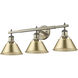 Yep Orwell Vanity Wall Light in Aged Brass, Brushed Champagne Brass