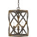 Alcott 3 Light 13 inch Antique Black Iron Pendant Ceiling Light, Caged