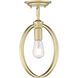 Colson 1 Light 9.88 inch Olympic Gold Semi-Flush Mount Ceiling Light in No Shade