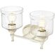 Keating 2 Light 15 inch Antique Ivory Vanity Light Wall Light