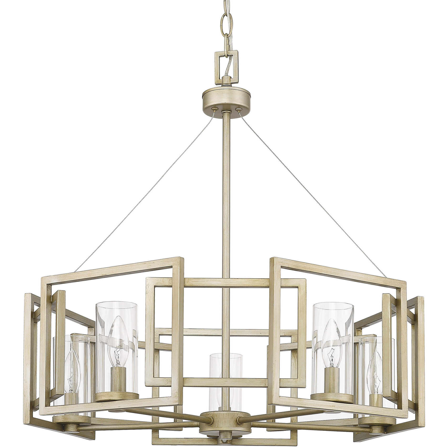 Marco 5 Light 24.5 inch White Gold Chandelier Ceiling Light