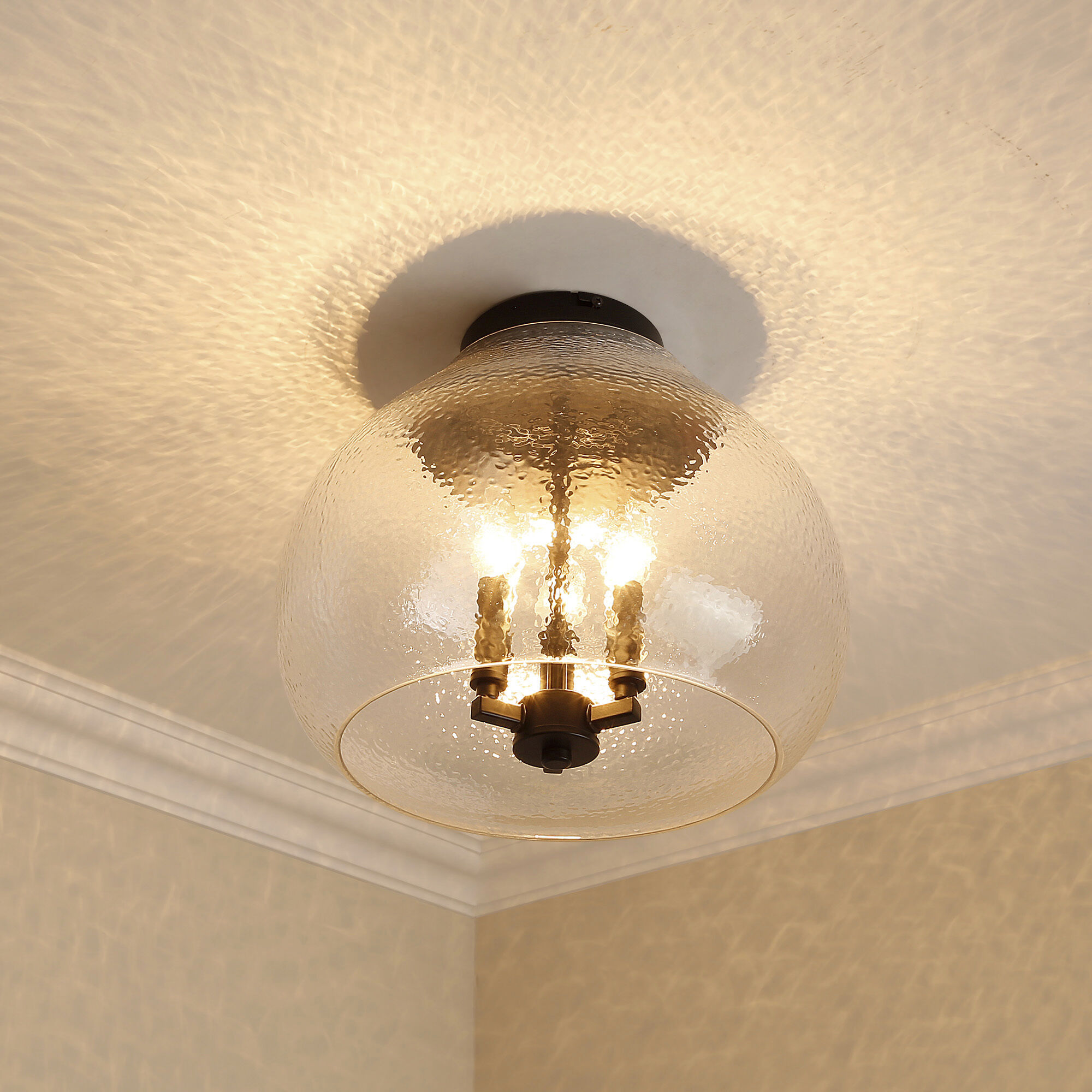 Ariella 3 Light 13.75 inch Matte Black Flush Mount Ceiling Light