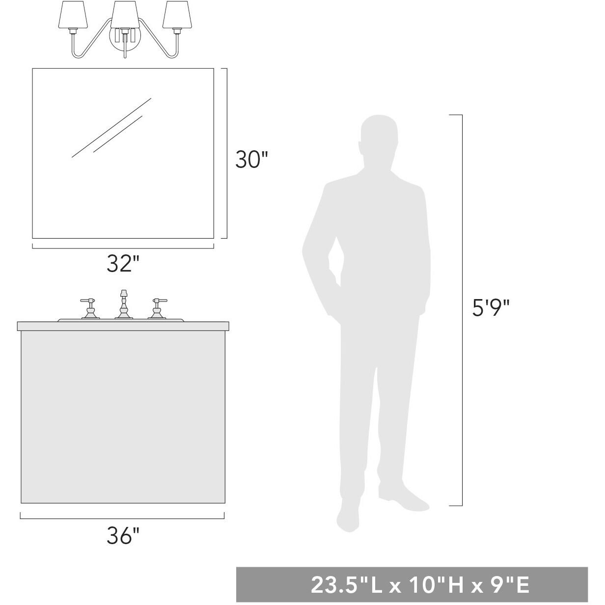 Yep Kennedy Vanity Wall Light in Natural Black