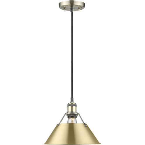 Orwell 1 Light 10 inch Aged Brass Pendant Ceiling Light in Brushed Champagne Bronze
