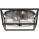 Mercer 2 Light 14.5 inch Matte Black Flush Mount Ceiling Light in Matte Black/Matte Black, Damp